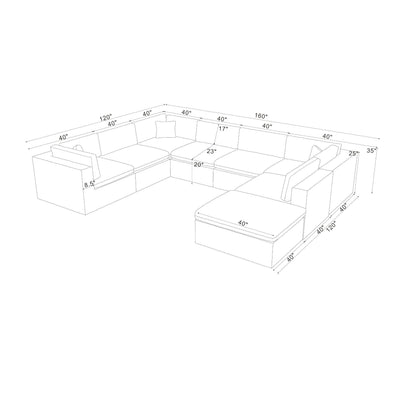Custom Configuration Modular Sectional With Toss Pillows Home Essentials
