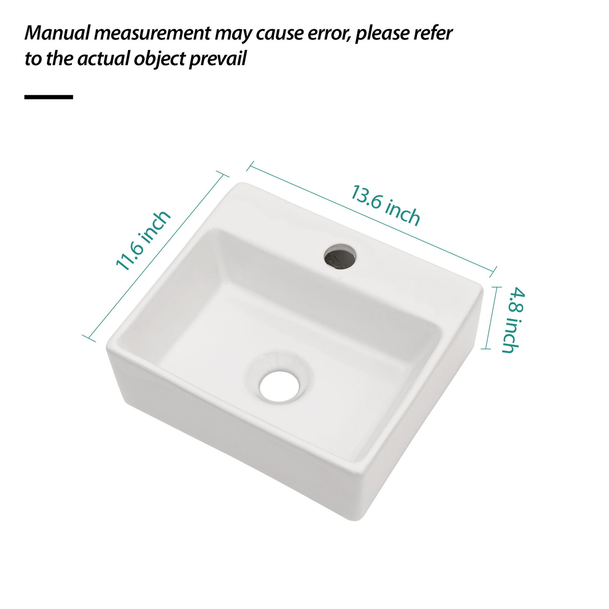 Ceramic Rectangle Wall Mount Bathroom Sink With Single Faucet Hole Daily Nest