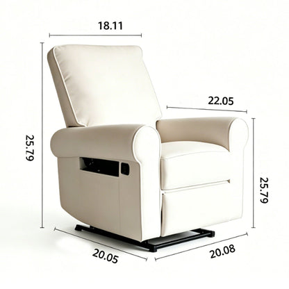 Manual Button Armchair Sofa With 360 Degree Rotation - White Home Essentials