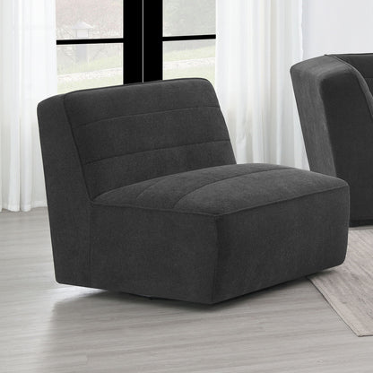 Ortega - Upholstered Armless Chair - Charcoal Furniture Max