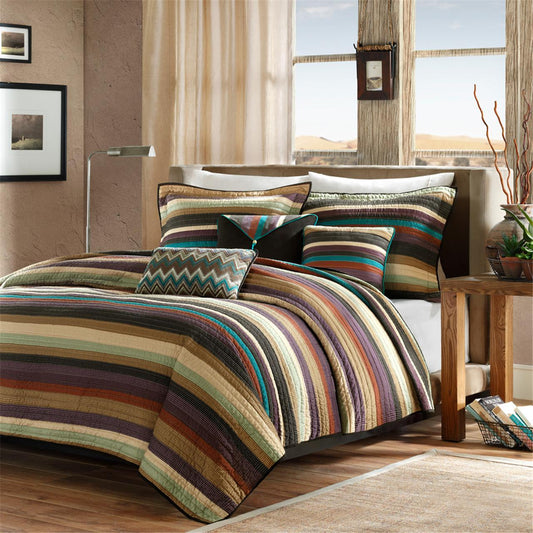 Yosemite - King Reversible Coverlet Set - Multi