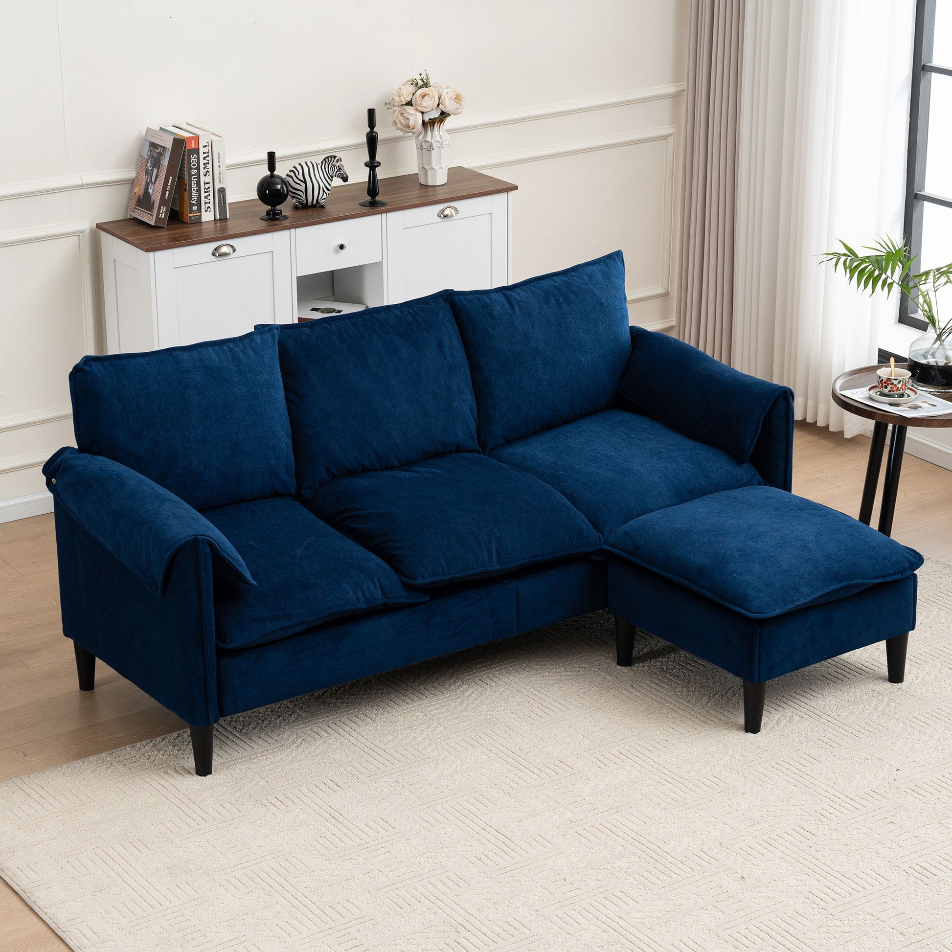 Convertible Combination Sofa With Footstools With Storage Home Essentials