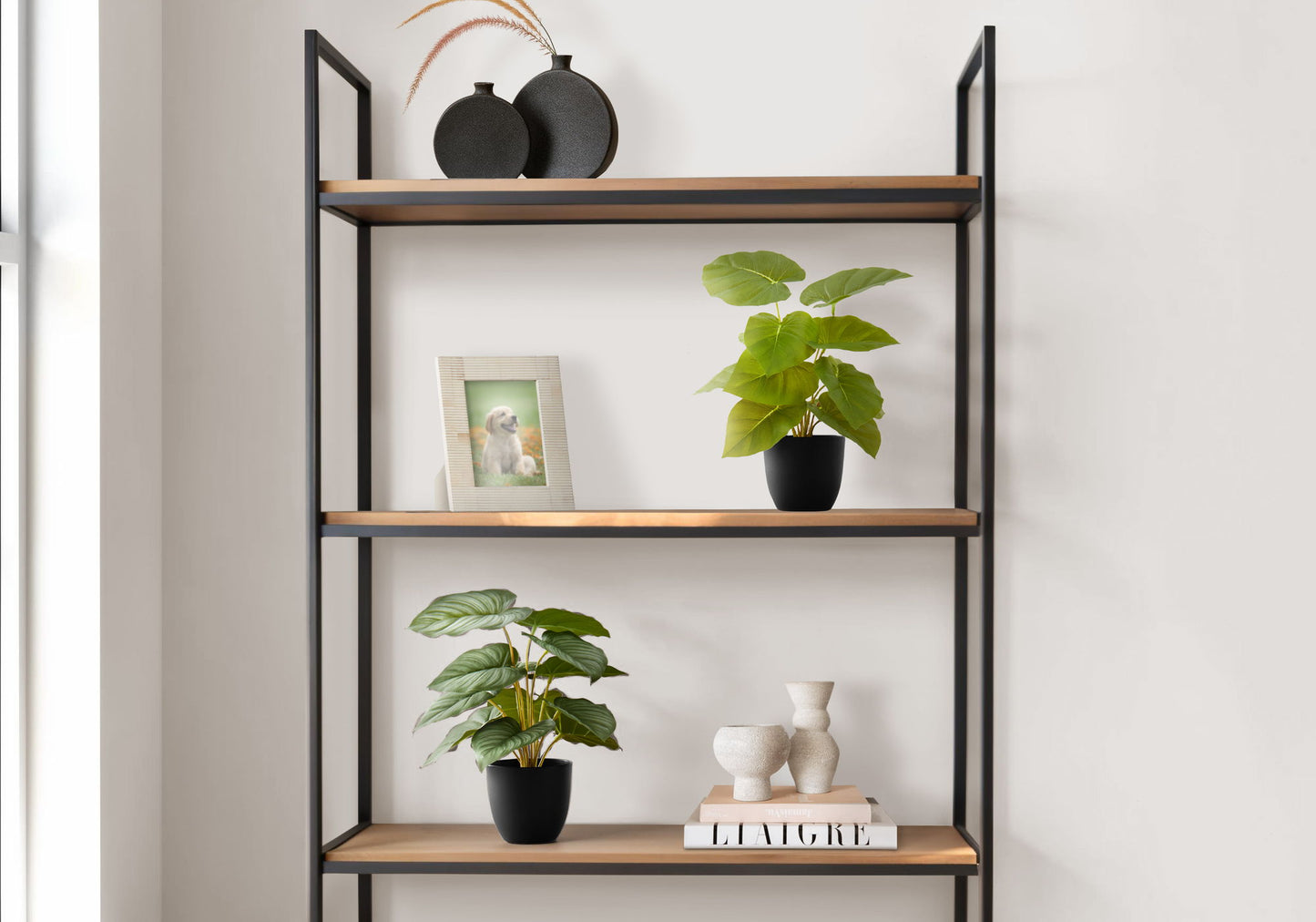 13" Tall, Artificial Plant, Epipremnum, Indoor, Faux, Fake, Table, Greenery, Potted, Decorative (Set of 2) - Green / Black 8th Street