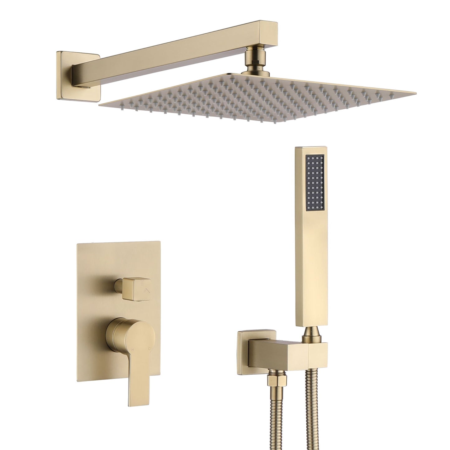 12" Ceiling Mount Shower System With Rain Mixer And Handheld Shower Daily Nest