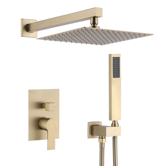 12" Ceiling Mount Shower System With Rain Mixer And Handheld Shower Daily Nest