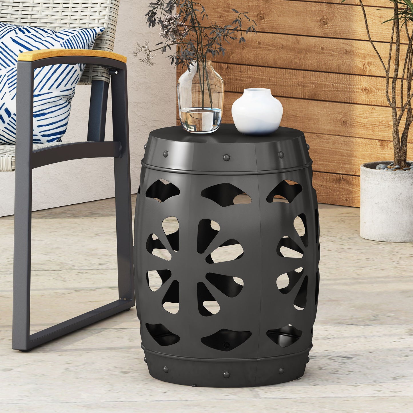 Large Metal End Table Home Essentials