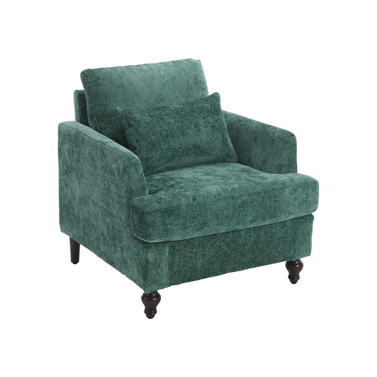 Modern Mid Century Wood Frame Armchair With Tufted Design Home Essentials