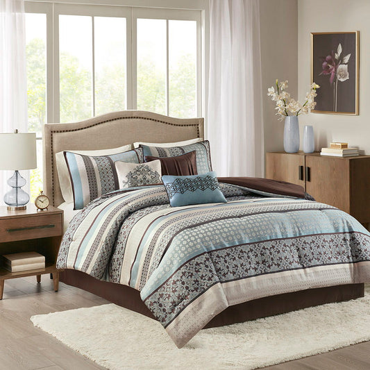 Princeton - California King Piece Comforter (Set of 7) - Blue