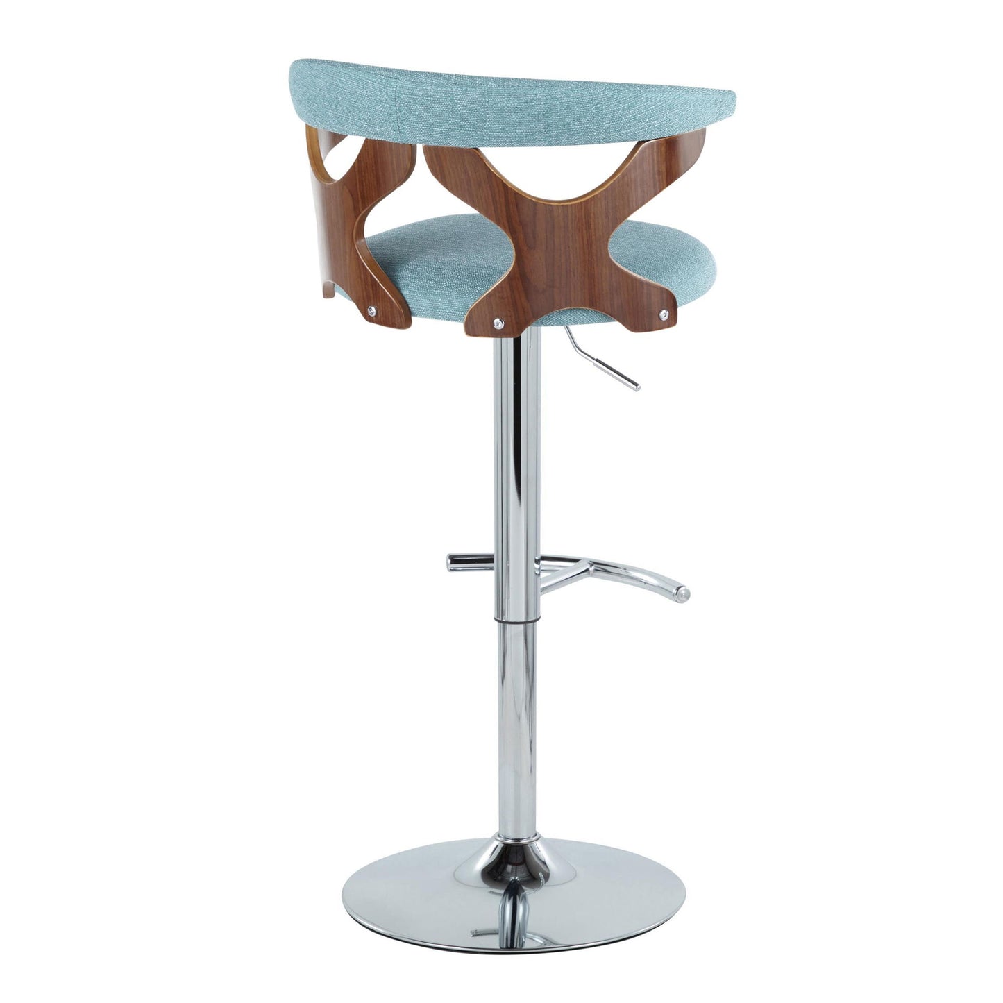 Gardenia - Mid Century Modern Adjustable Barstool With Swivel With Rounded T Footrest (Set of 2) Lumi Source