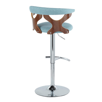 Gardenia - Mid Century Modern Adjustable Barstool With Swivel With Rounded T Footrest (Set of 2) Lumi Source