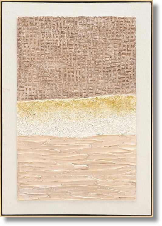 Textured Dune Layers - 28" x 40" Framed Wall Art Classy Art