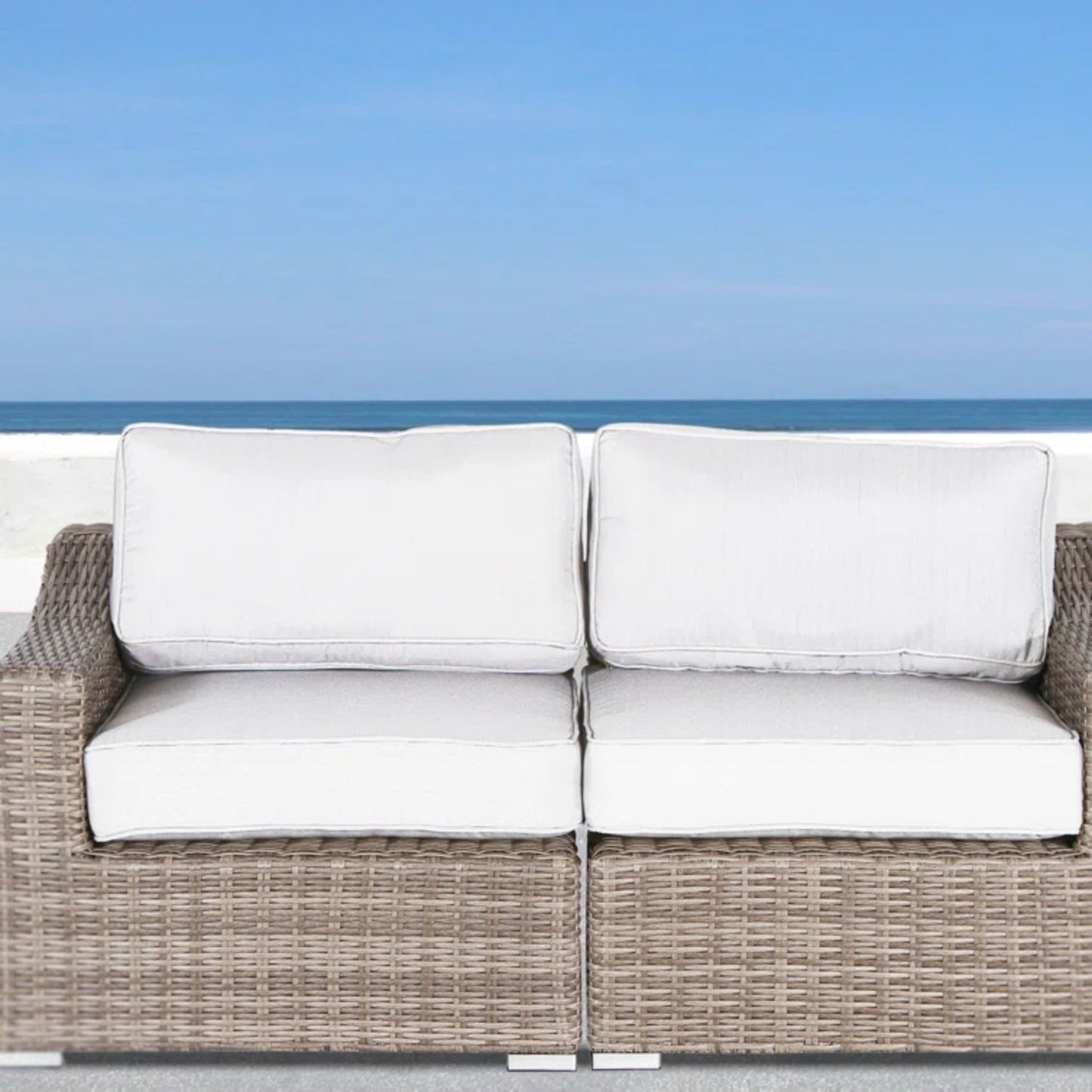Chic Wide Outdoor Loveseat With Cushions LSI Patio Furniture