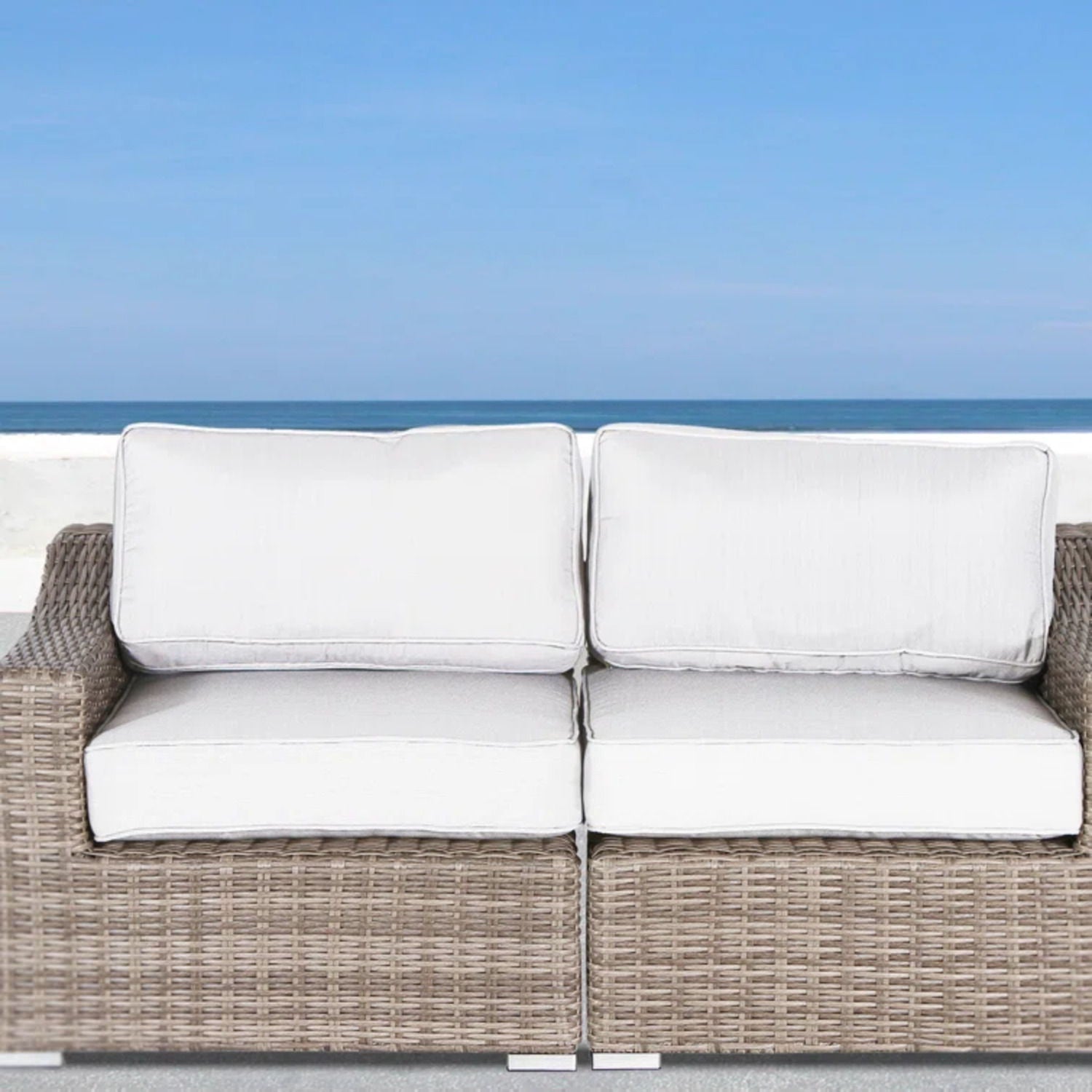 Chic Wide Outdoor Loveseat With Cushions LSI Patio Furniture