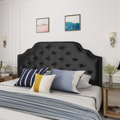 Charismatic - Size Headboard With Button Tufting And Nailhead Trim Noble House