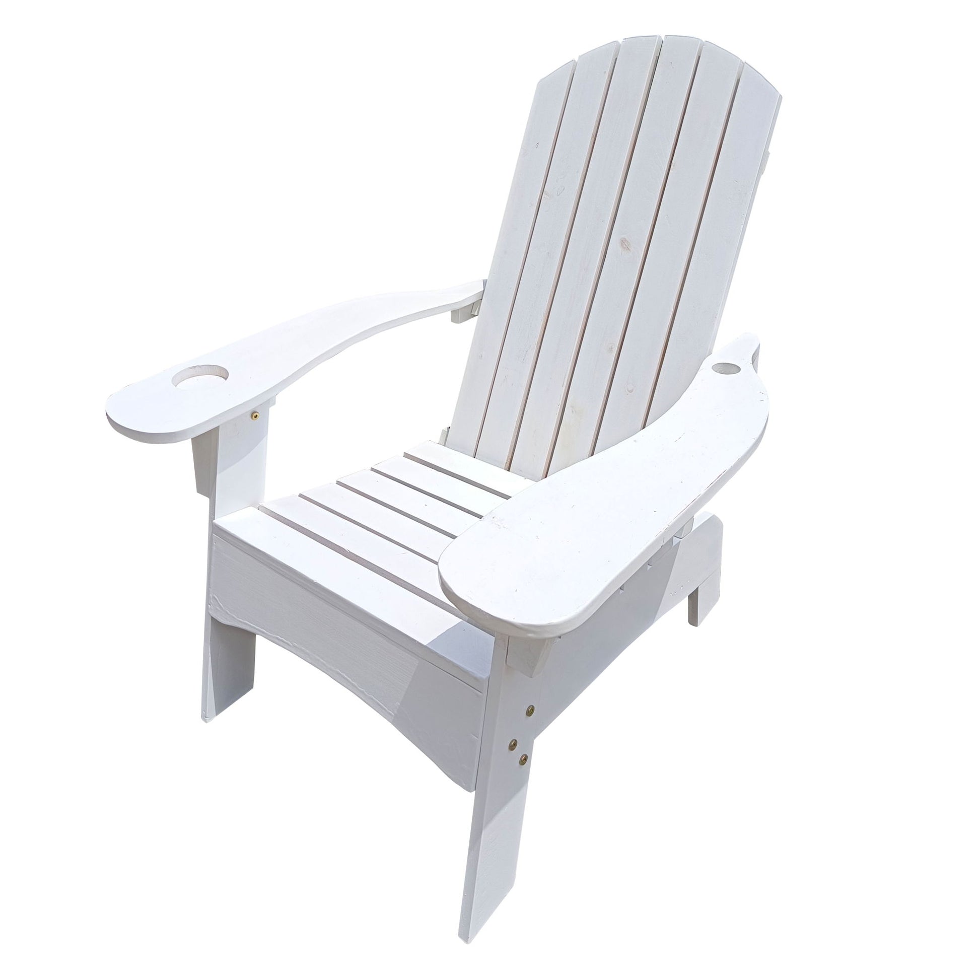 Outdoor Or Indoor Wood Adirondack Chair With An Hole To Hold Umbrella, On The Arm Home Essentials