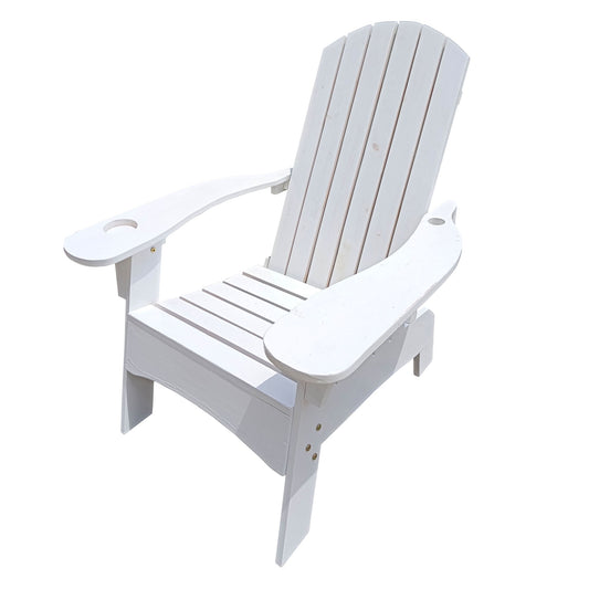 Outdoor Or Indoor Wood Adirondack Chair With An Hole To Hold Umbrella, On The Arm Home Essentials