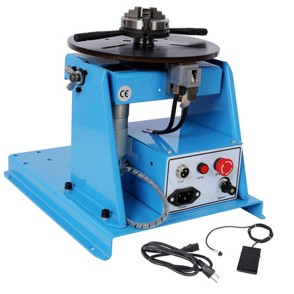 Portable Rotary Welding Positioner With 3 Jaw Lathe Chuck, 0 - 90° Turntable - Blue Daily Nest