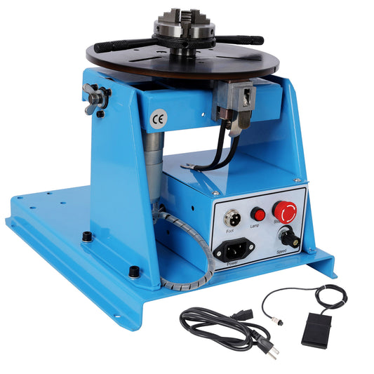 Portable Rotary Welding Positioner With 3 Jaw Lathe Chuck, 0 - 90° Turntable - Blue Daily Nest