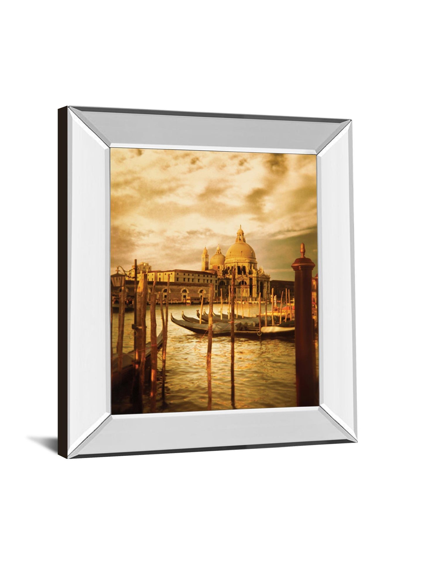 Venezia Sunset Il By Thompson - Mirror Framed Print Wall Art - Gold