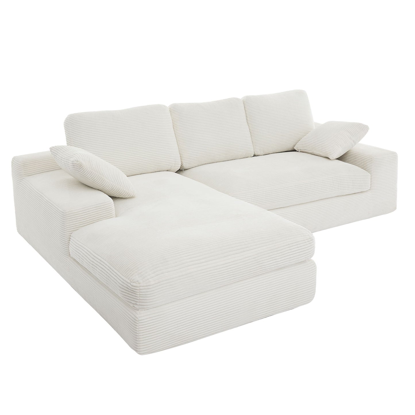 Compressed Sofa With 3 Back Cushions, 2 Throw Pillows Home Essentials