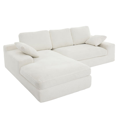Compressed Sofa With 3 Back Cushions, 2 Throw Pillows Home Essentials