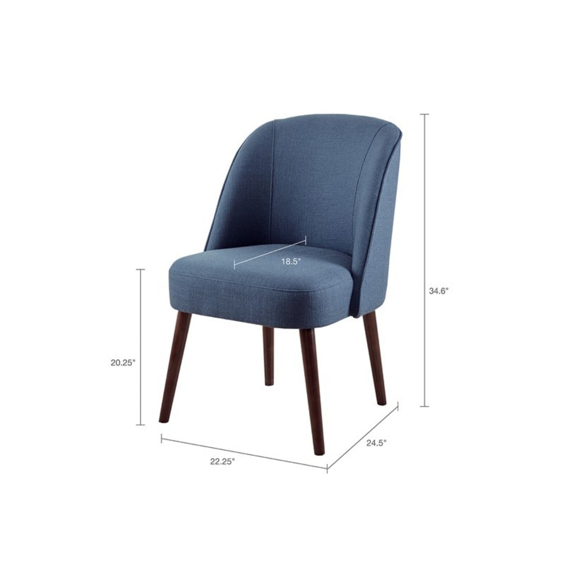 Bexley - Rounded Back Dining Chair With Wraparound Back - Blue JLA