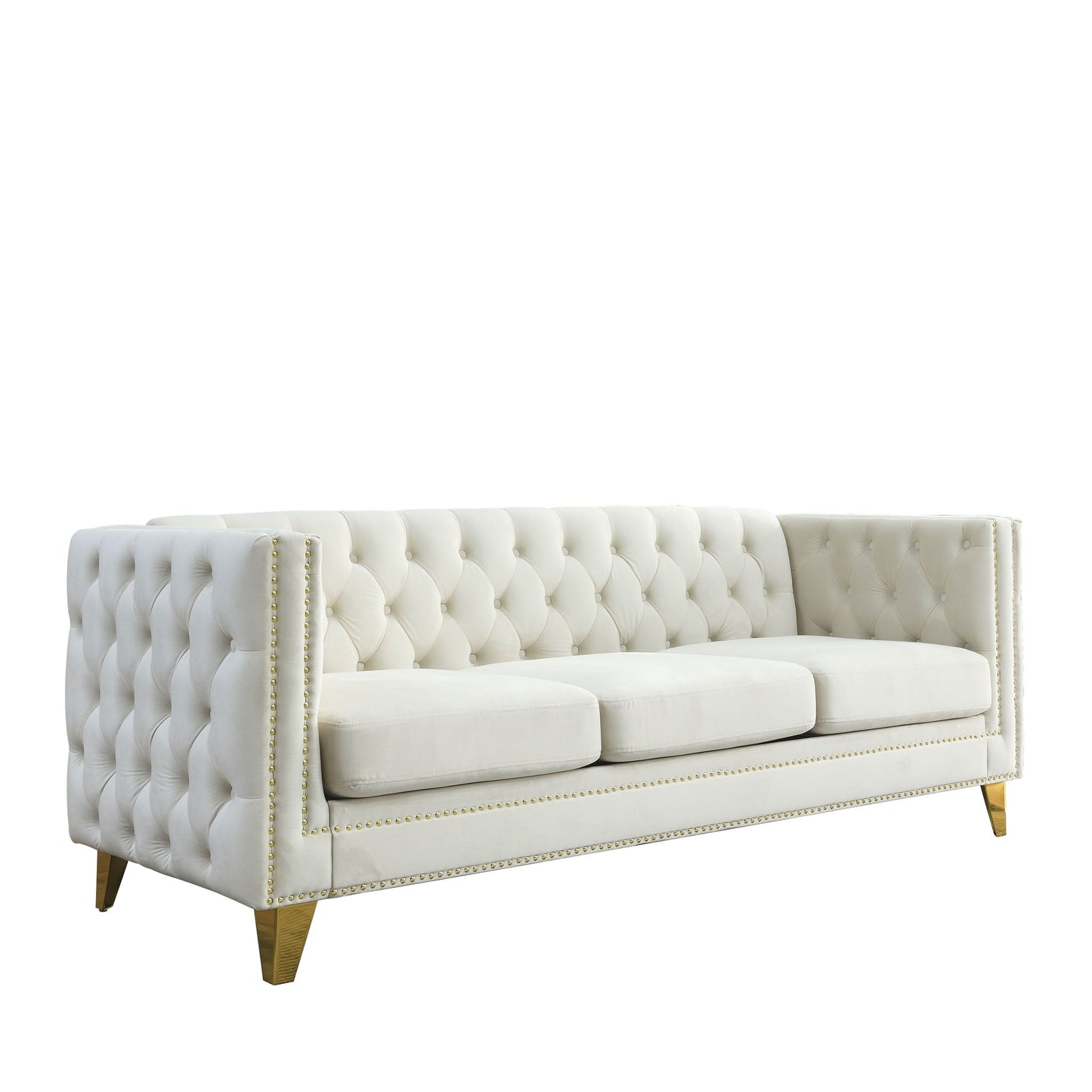 Modern Sofa With Button Tufting, Upholstered Couch For Living Room Home Essentials