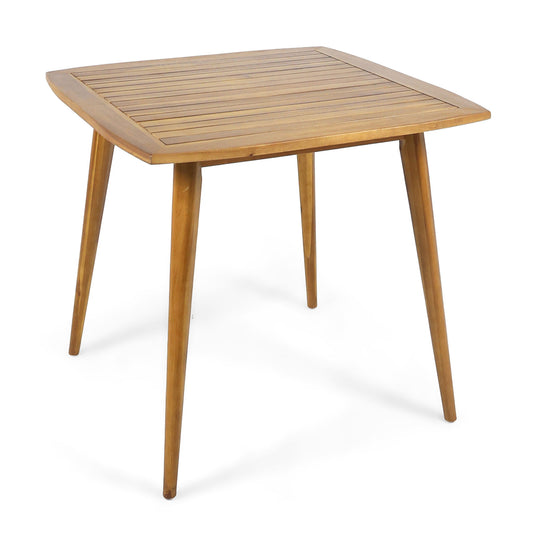 Modern Indoor Square Acacia Wood Dining Table With Toothpick Leg Design Noble House
