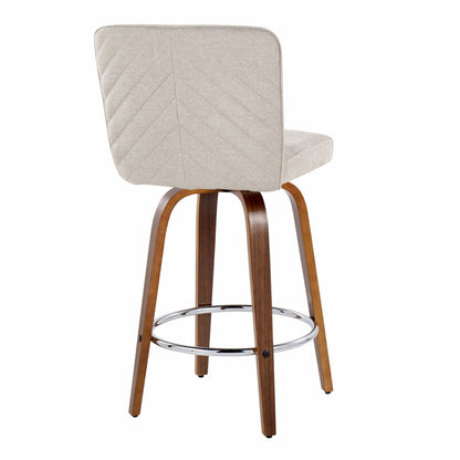 Henry - Contemporary Fixed Height Counter Stool With Swivel With Round Footrest (Set of 2) Lumi Source