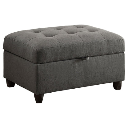 Storage Ottoman With Tufted Design - Gray Furniture Max