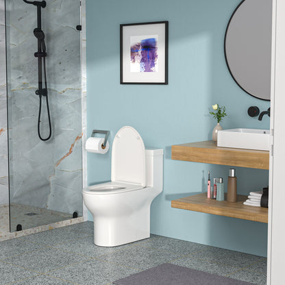 1 Piece Toilet, Soft Closing Seat - White Daily Nest