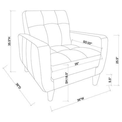 Track Arm Accent Chair With Tufted Upholstery - Black Furniture Max