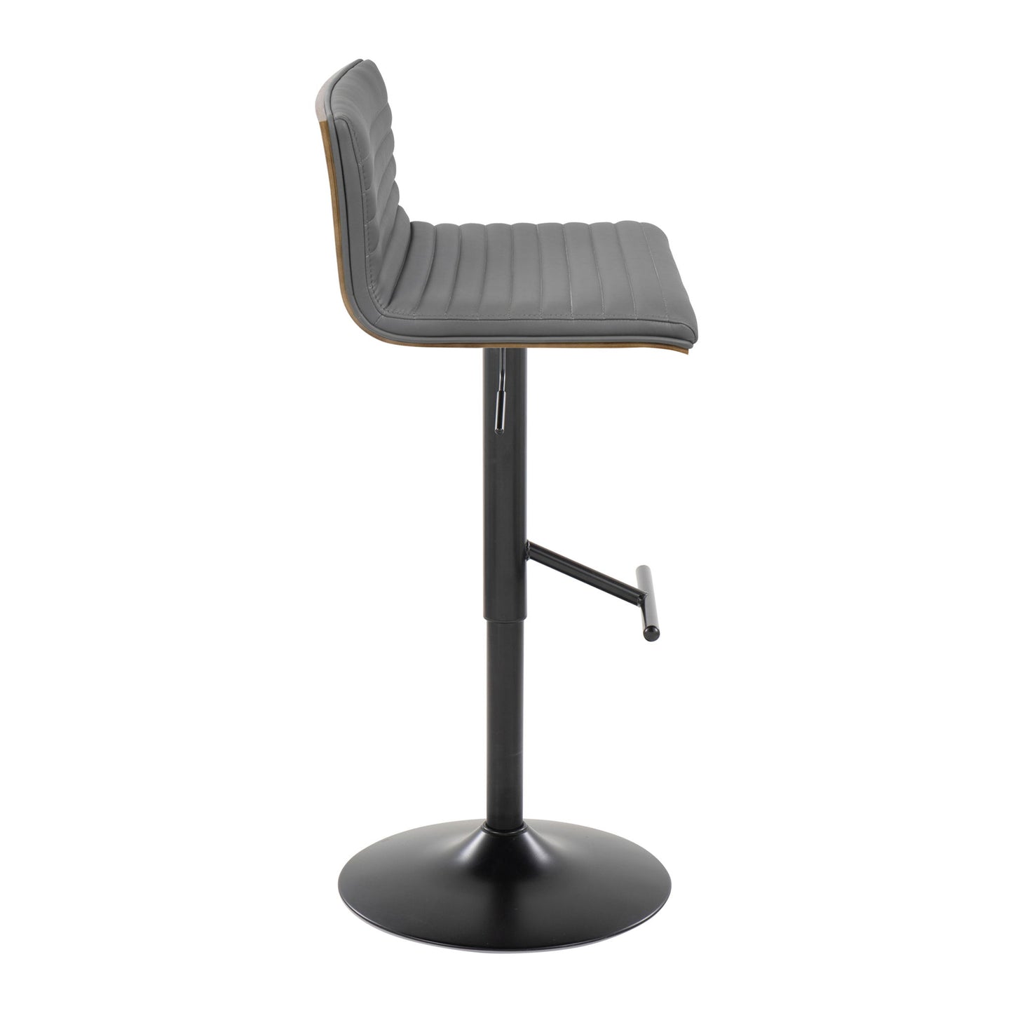 Mason - Contemporary Adjustable Barstool With Swivel With Straight T Footrest (Set of 2) Lumi Source