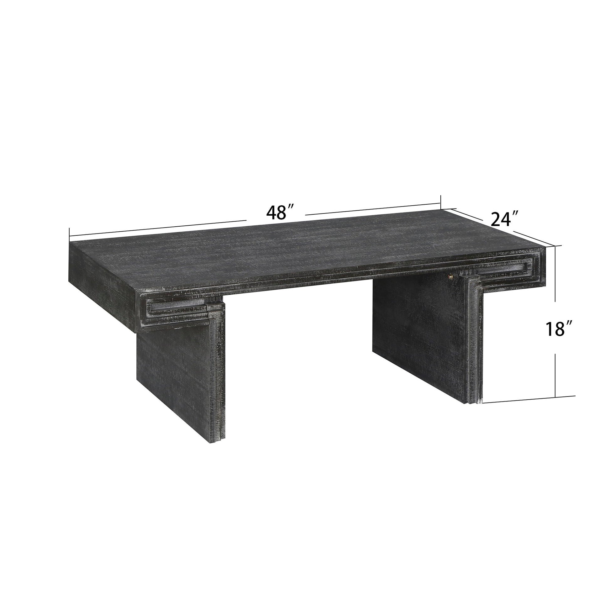 American Vintage Industrial Coffee Table, Double Tier Design Home Essentials