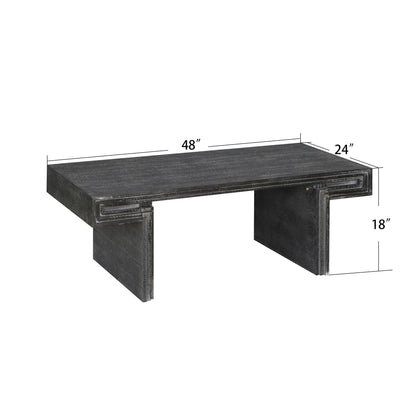 American Vintage Industrial Coffee Table, Double Tier Design Home Essentials