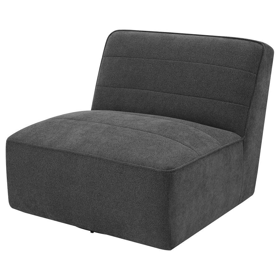 Cobie - Upholstered Armless Swivel Chair - Dark Charcoal Coaster Fine Furniture