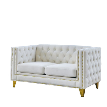 Modern Sofa With Button Tufting, Upholstered Couch For Living Room Home Essentials