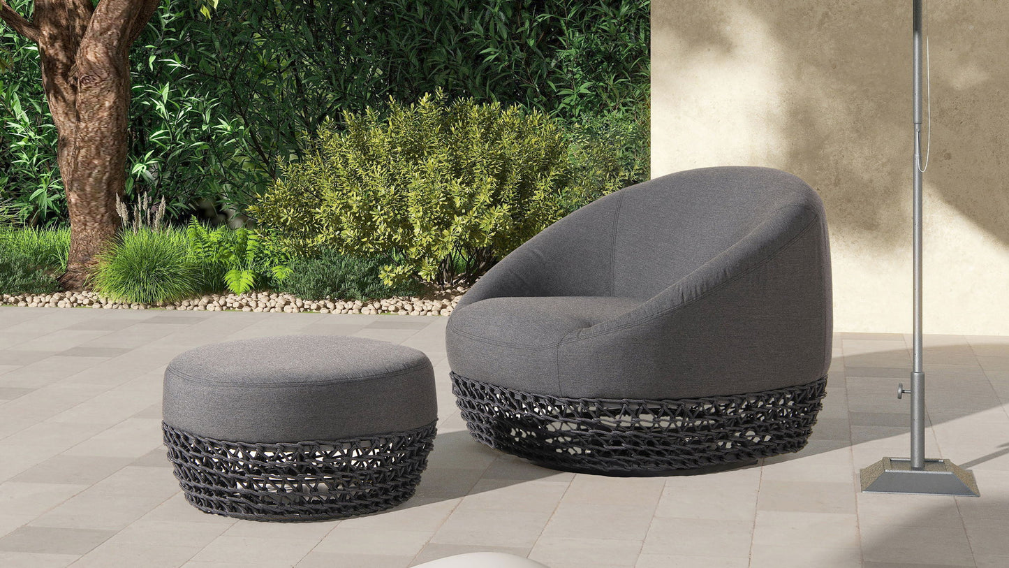 Willow - Round Upholstered Patio Ottoman Jennifer Taylor Home