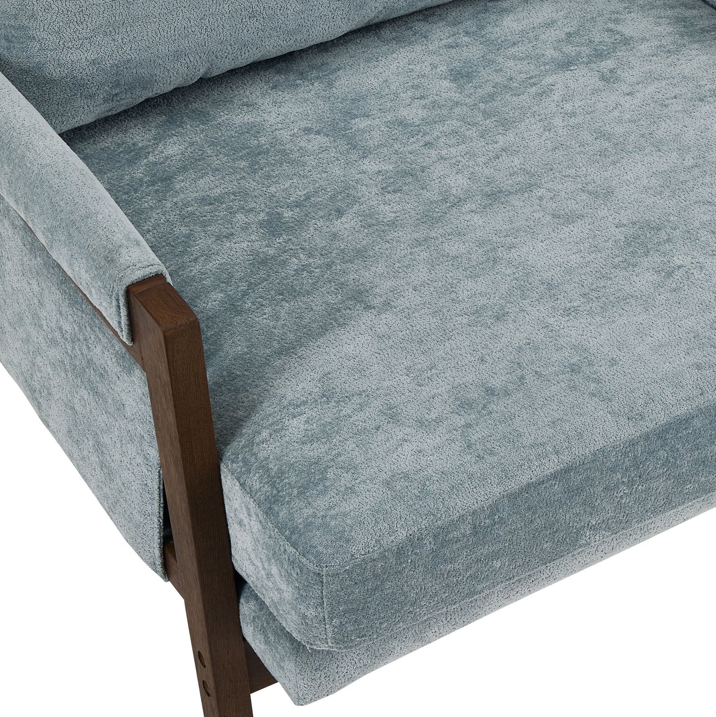 Kelly - Mid-Century Modern Velvet Accent Armchair - Blue Home Essentials