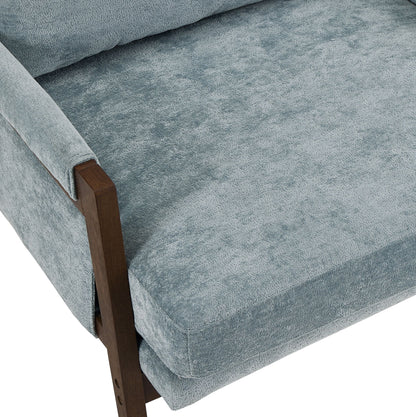 Kelly - Mid-Century Modern Velvet Accent Armchair - Blue Home Essentials