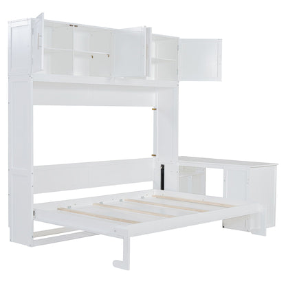 Wall Murphy Bed With Desk And Storage Shelves And Big Cabinets Timeless Haven