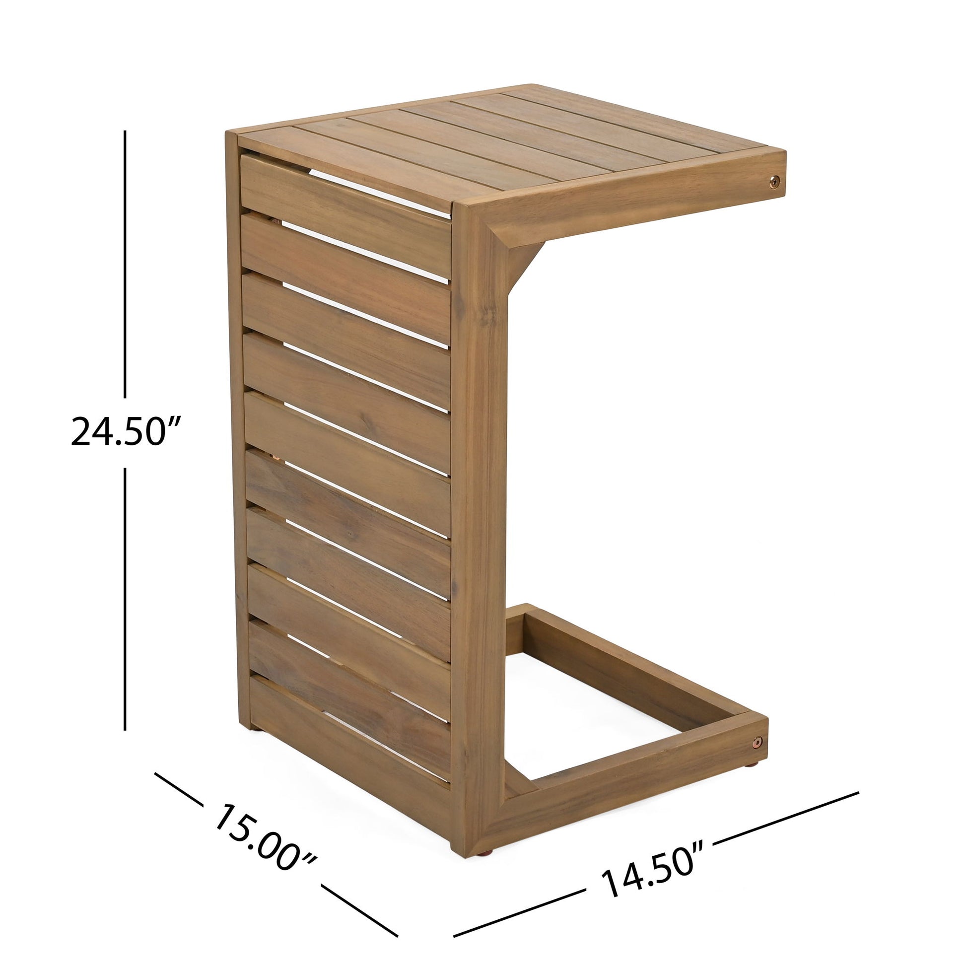 Aluminum Outdoor C - Shaped Side Table For Patio Noble House