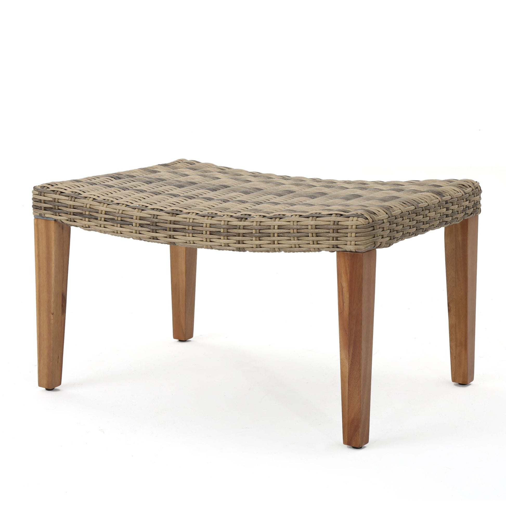 Outdoor Rattan Wicker Ottomans - Gray Noble House