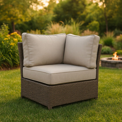 Shick - Corner Wedge Patio Chair With Cushions LSI Patio Furniture