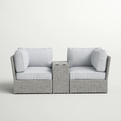 Outdoor Wicker Loveseat With Cushions LSI Patio Furniture