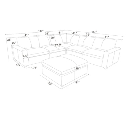 Upholstered Large Seating Modular Sectional Home Essentials
