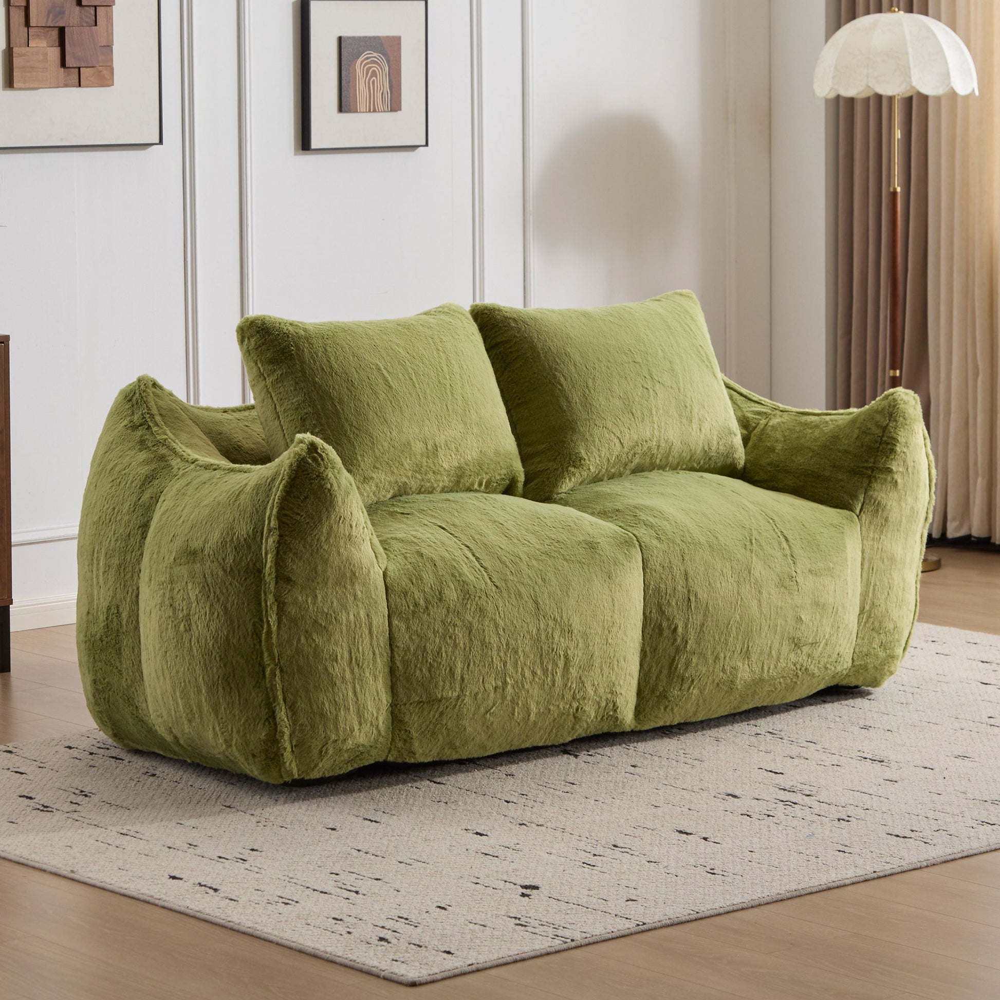 Giant Bean Bag Couch, Ultra Soft Fluffy Loveseat For Living Room Home Essentials