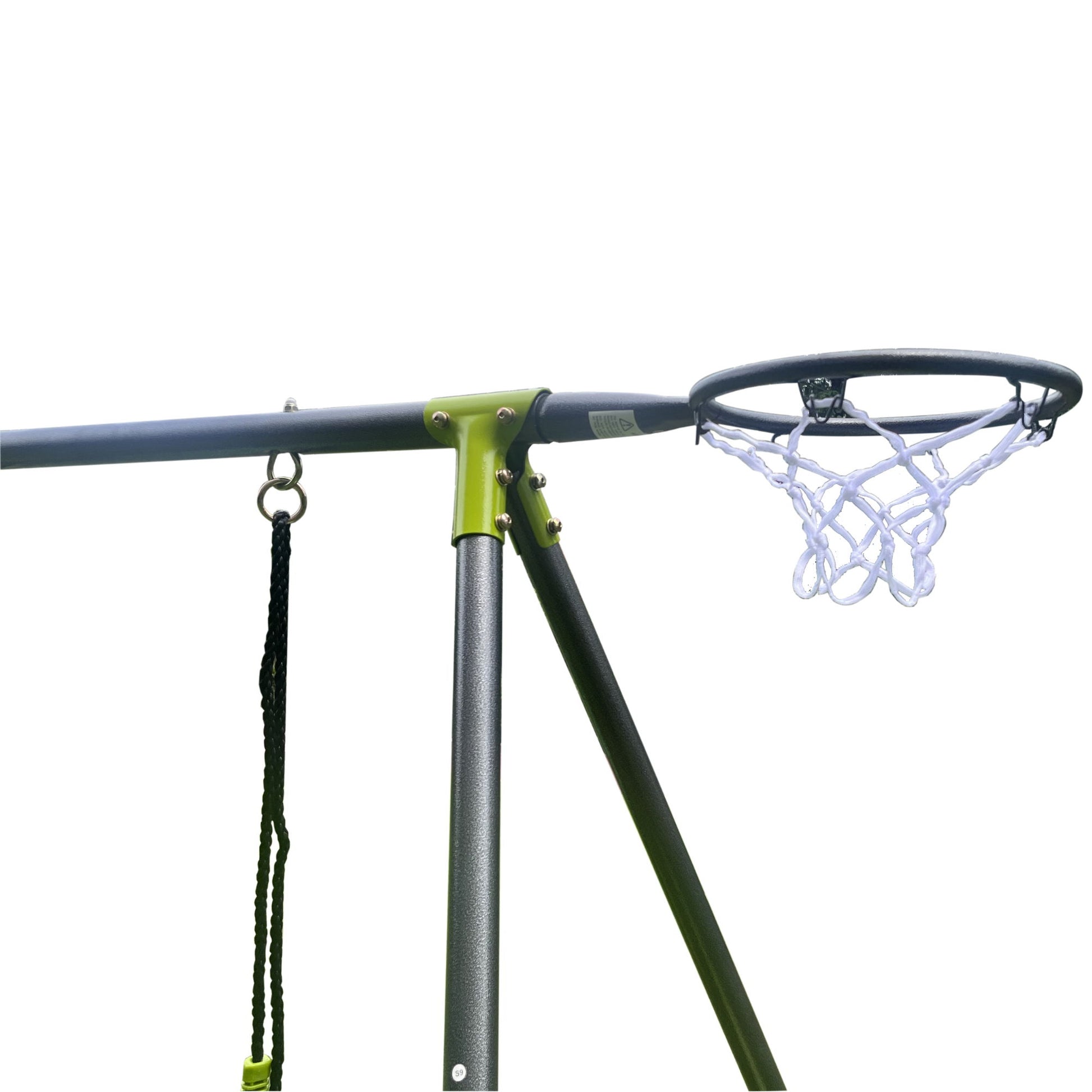 Interesting Six Function Swingset With Net Swing Metal Plastic Safe Swing Set 440Lbs For Outdoor Playground For Age 3+ With 31.5" Net Swing - Gray / Blue Daily Nest