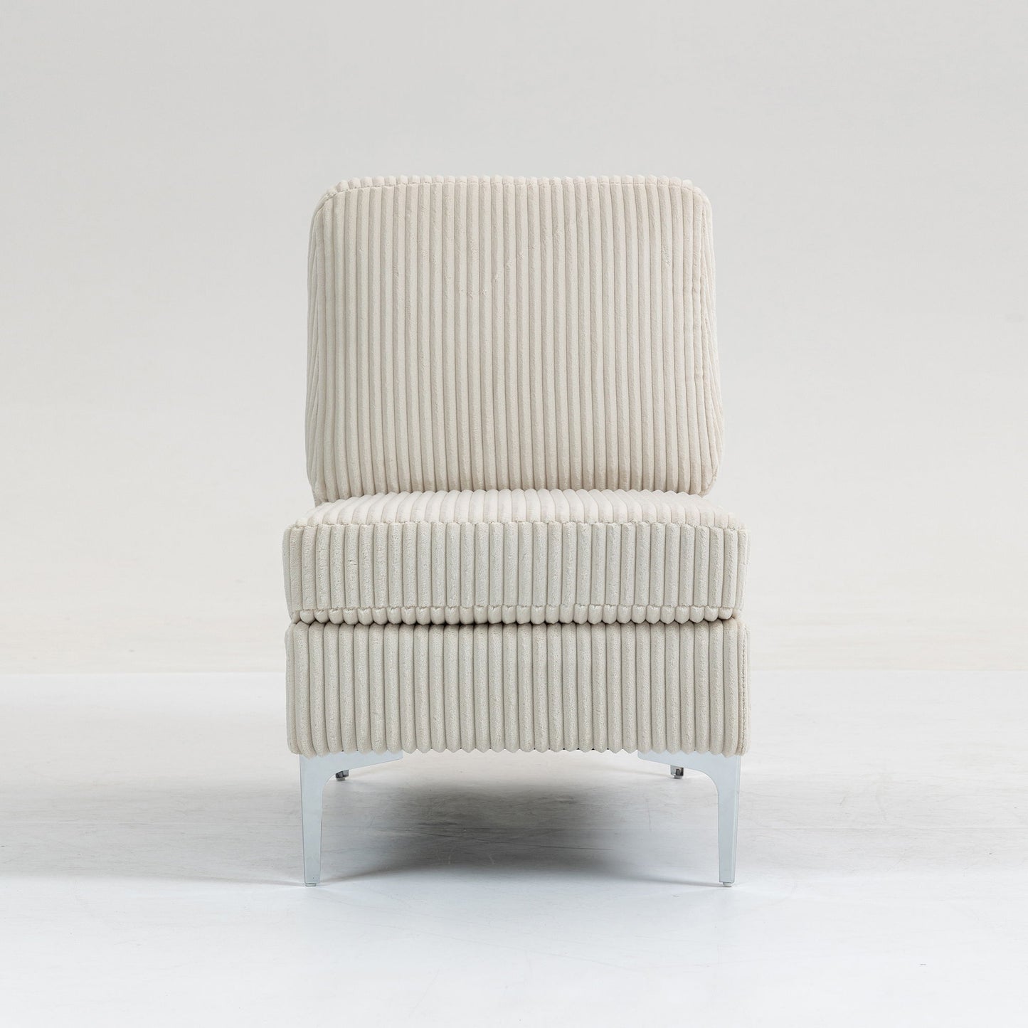 Single Couch Modular Armless Accent Chair With Back Cushion Home Essentials