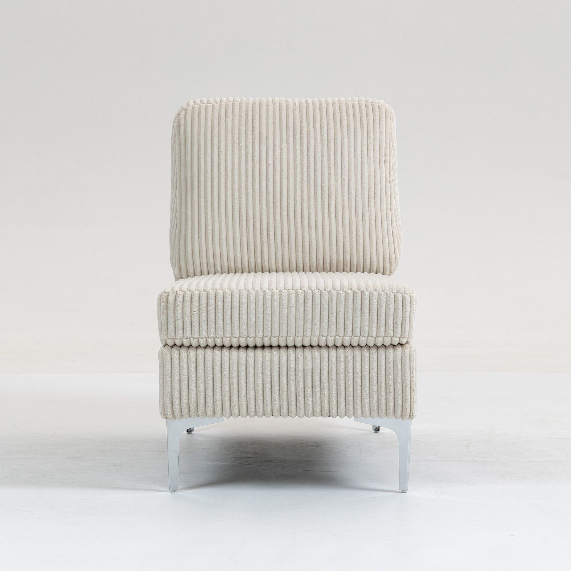 Single Couch Modular Armless Accent Chair With Back Cushion Home Essentials